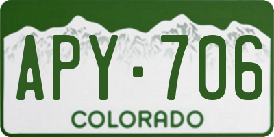 CO license plate APY706