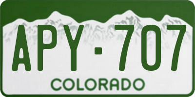 CO license plate APY707