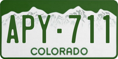 CO license plate APY711