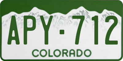 CO license plate APY712
