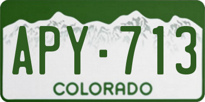 CO license plate APY713