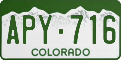 CO license plate APY716