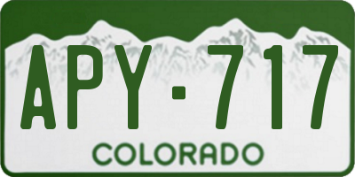 CO license plate APY717