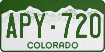 CO license plate APY720