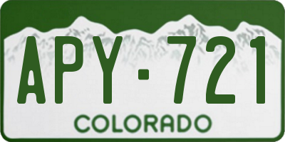 CO license plate APY721