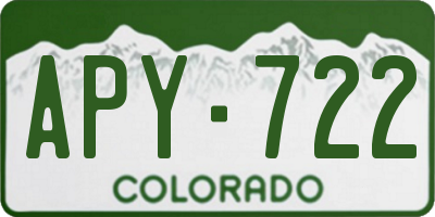 CO license plate APY722