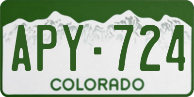 CO license plate APY724