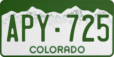 CO license plate APY725