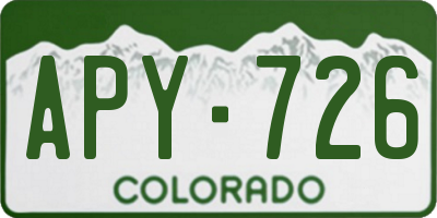 CO license plate APY726
