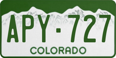 CO license plate APY727