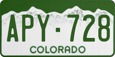 CO license plate APY728