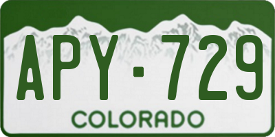 CO license plate APY729