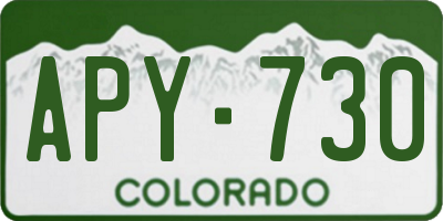 CO license plate APY730