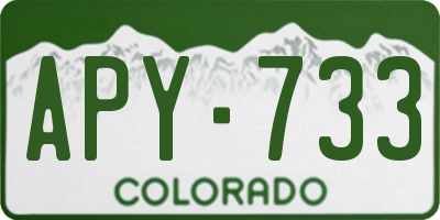 CO license plate APY733