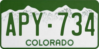 CO license plate APY734
