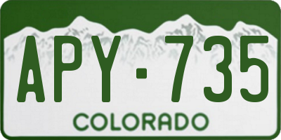 CO license plate APY735