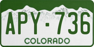 CO license plate APY736