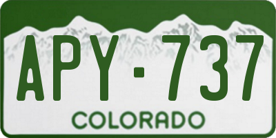 CO license plate APY737