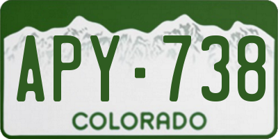 CO license plate APY738