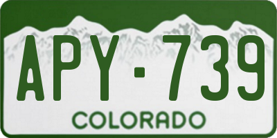 CO license plate APY739