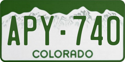 CO license plate APY740