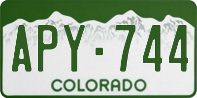 CO license plate APY744
