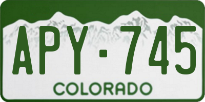 CO license plate APY745