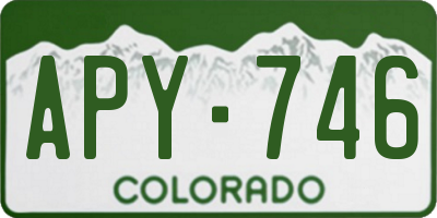 CO license plate APY746