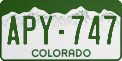CO license plate APY747