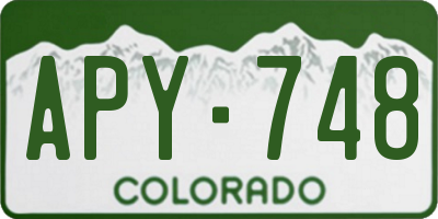 CO license plate APY748