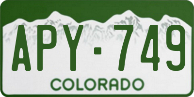 CO license plate APY749
