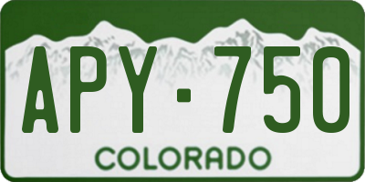 CO license plate APY750