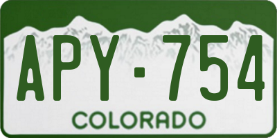 CO license plate APY754