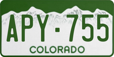 CO license plate APY755