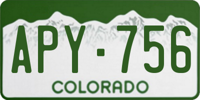 CO license plate APY756