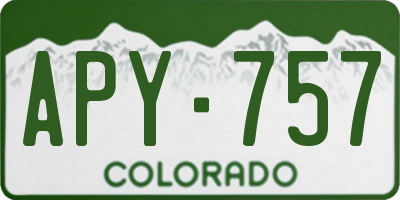 CO license plate APY757