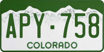 CO license plate APY758