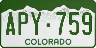 CO license plate APY759