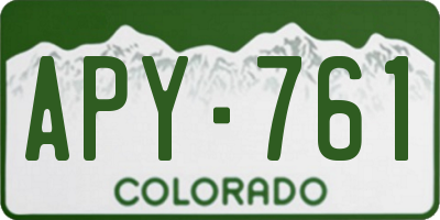 CO license plate APY761