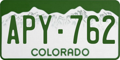 CO license plate APY762