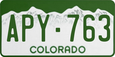 CO license plate APY763