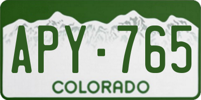 CO license plate APY765
