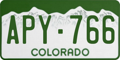 CO license plate APY766