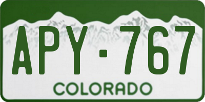 CO license plate APY767