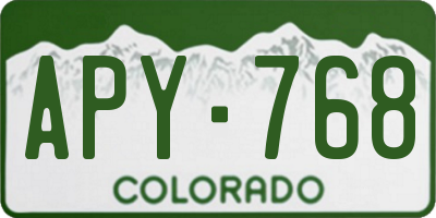 CO license plate APY768
