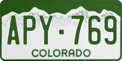 CO license plate APY769