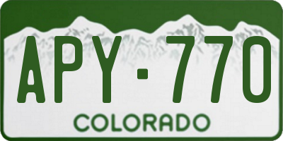 CO license plate APY770
