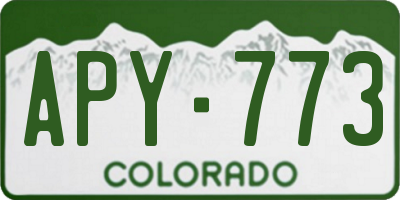 CO license plate APY773