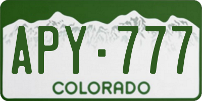 CO license plate APY777