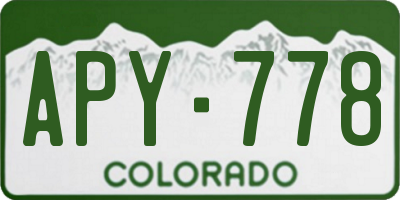 CO license plate APY778